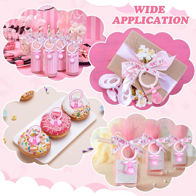 Chengu 100 Pcs Baby Shower Pacifiers Necklace, Acrylic Pacifiers Necklace Charm - Image 5
