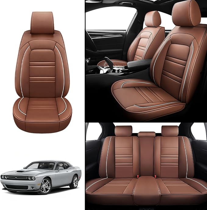 Seat Covers for Dodge Challenger 2008-2023 | 5-Seats Leather Seat Covers - Image 2