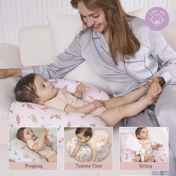 Little Grape Land Nursing Pillow Soft 100% Cotton Breastfeeding Pillow - Image 5