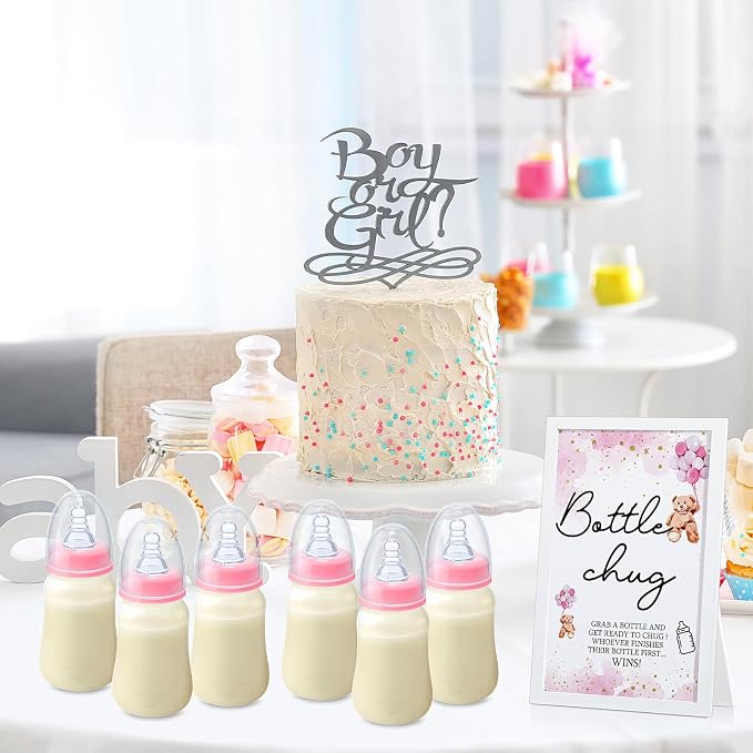Roowest Bottle Chug Baby Shower Game Favors Including Pink Bear Theme Wooden - Image 7