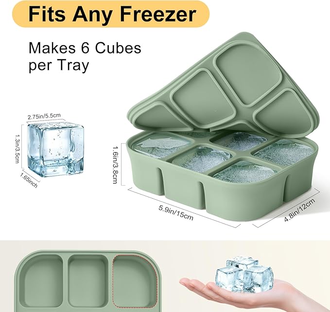 Ice Cube Tray 2 Pack – Stackable Large Silicone Ice Cube Freezer Molds & Easy - Image 2