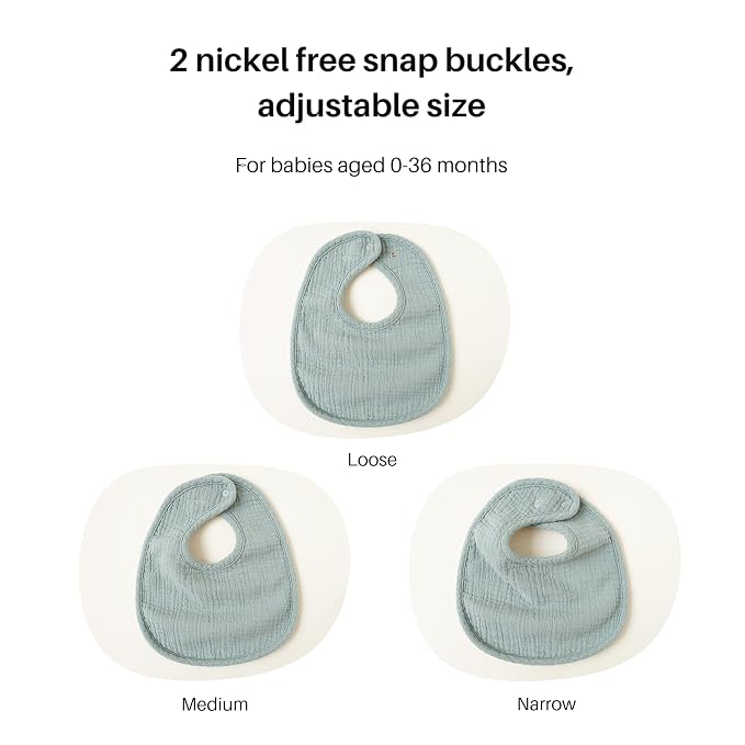 Konssy 6-Pack Muslin Baby Bibs for Boys & Girls, Soft Cotton Absorbent Bandana - Image 4
