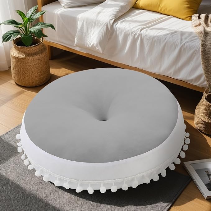 Large Floor Pillow Kids Round Floor Cushion Seating, 20 inches Big Circle Pillow - Image 3