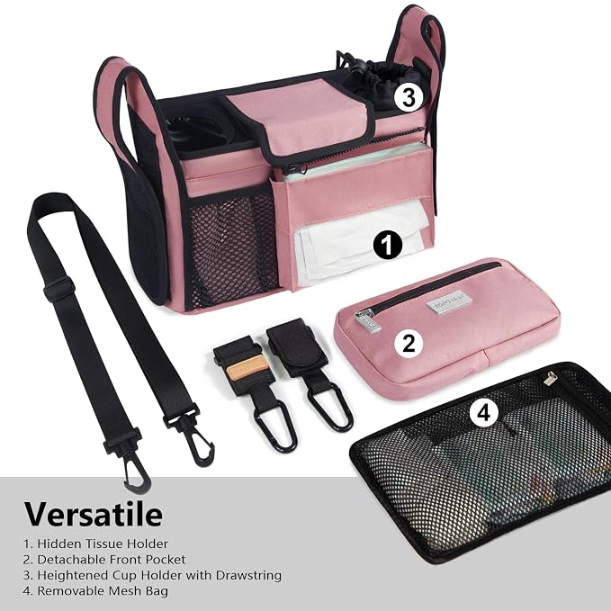 TOPDesign Universal Baby Stroller Organizer, Stroller Caddy - Image 2