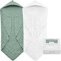 Hooded Baby Towels for Newborn, 35x35 Inch 2 Pack 100% Muslin Cotton Baby Bath by EveryNewMothersChoice