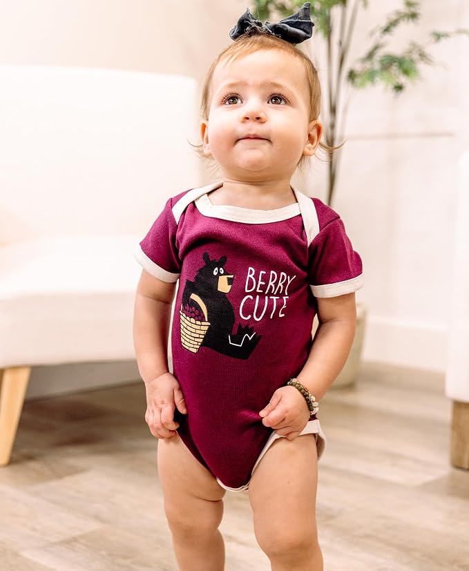 Lazy One Cute Unisex Baby Bodysuit, Cute Animal Designs, 6-18 Months - Image 4