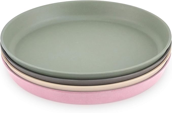 WeeSprout Bamboo Plates, Kid-Sized Dinnerware, Dishwasher Safe Melamine Dishware by WeeSprout