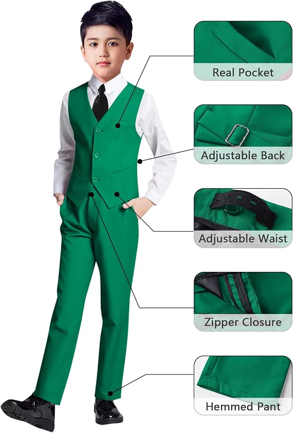 YuanLu Boys Suit for Kids Tuxedo Wedding Ring Bearer Outfit, 5 Piece Boy Slim - Image 4