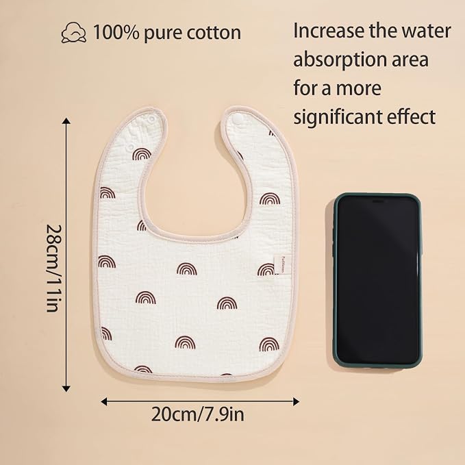Baby Bandana Bibs, 6 Pack Waterproof Toddler Bib, Soft Cotton Absorbent Baby - Image 8