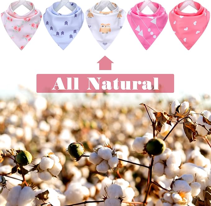 Janmercy 5 Pack Adult Drool Bandana Bibs Soft Adjustable Absorbent Christmas - Image 5