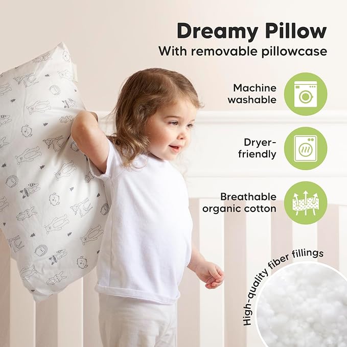 KeaBabies Toddler Pillow with Pillowcase, Jumbo 14X20 - Image 4