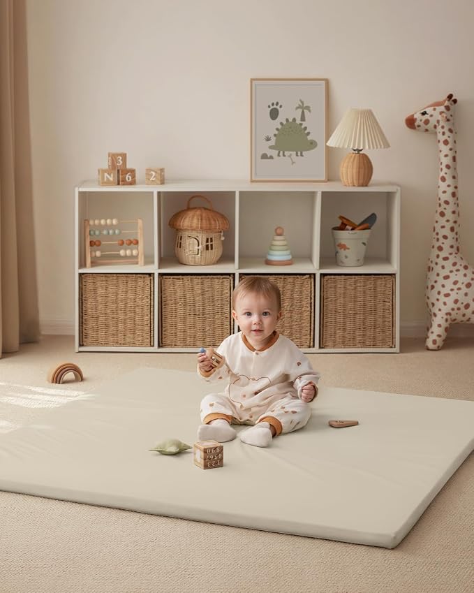 Blissful Diary Vegan Leather Baby Play Mat, 50x50 Thick Foam Cushioned & - Image 8