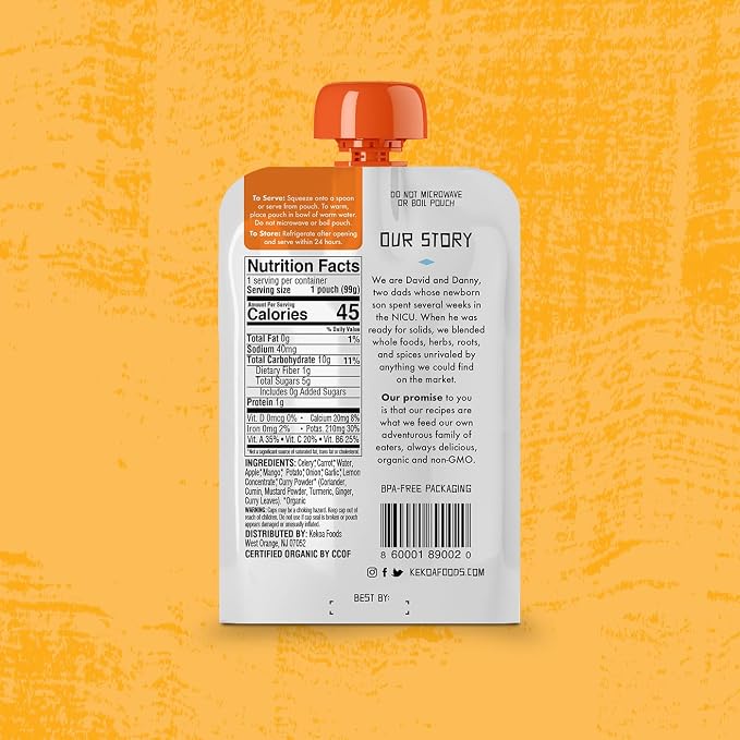 Kekoa Foods 100% USDA Certified-Organic Vegetarian Baby Food Puree Variety - Image 7