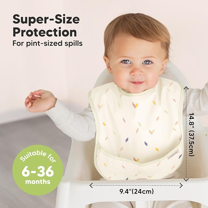 3-Pack Waterproof Baby Bibs for Eating - Image 3