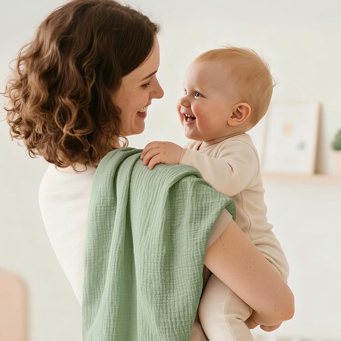Muslin Receiving Blankets, Neutral Blanket Swaddling - Image 2