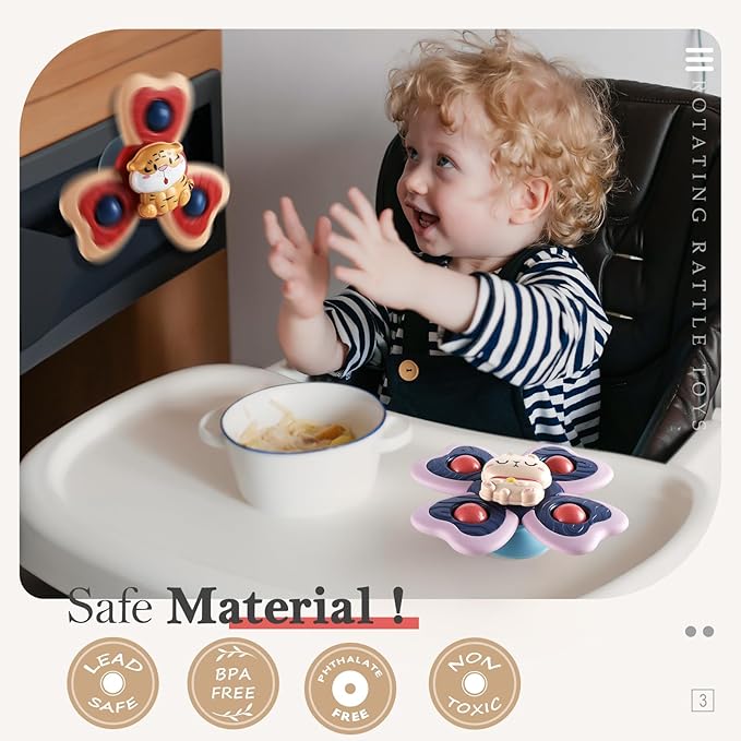 ALASOU 3PCS Suction Cup Spinner Toys - Image 3
