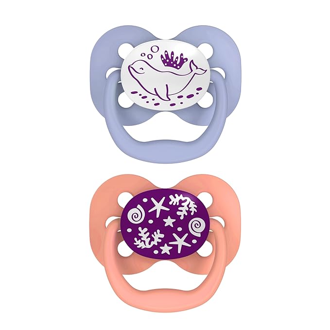 Dr. Brown's Advantage Glow-in-the-Dark Baby Pacifier, Fully Symmetrical Soother by DrBrowns