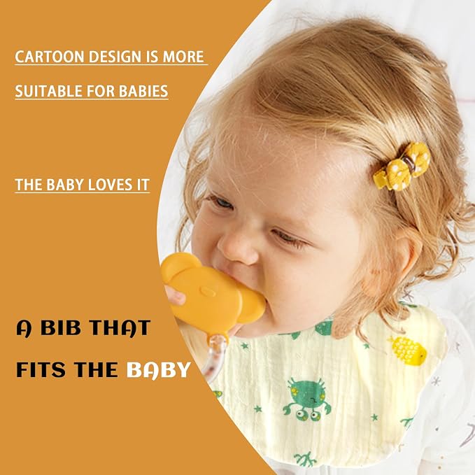 Muslin Baby Bibs for Drooling and Teething Newborn Drool Bibs for Baby Girl Boy - Image 2