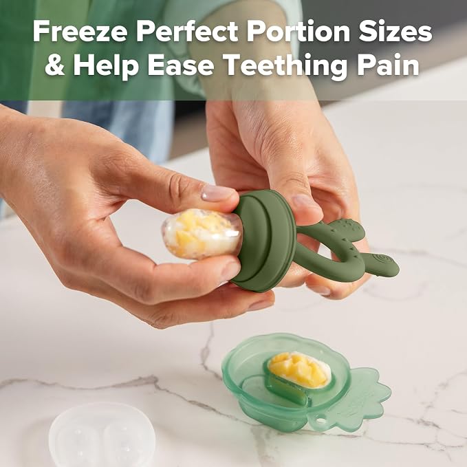 Haakaa Baby Fruit Food Feeder & Mini Freezer Nibble Tray Combo, Breastmilk - Image 4