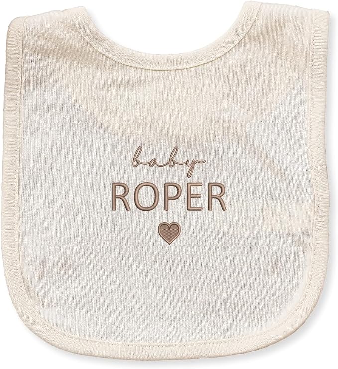 COUPLEHOODIES Custom Baby Name Embroidered Bib – Cotton Feeding Bib by COUPLEHOODIES