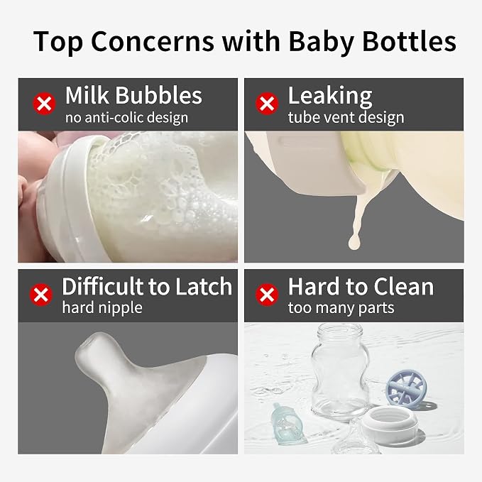 Thyseed Glass Natural Anti-Colic Baby Bottles | Newborn Breast Like Nursing - Image 3