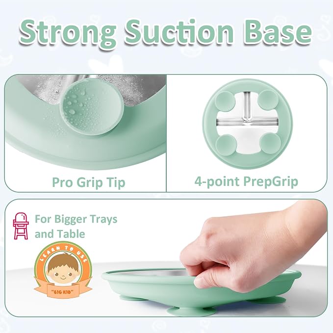 Stainless Steel Suction Plates for Toddlers, Non Toxic Non Slip Portion Control - Image 5