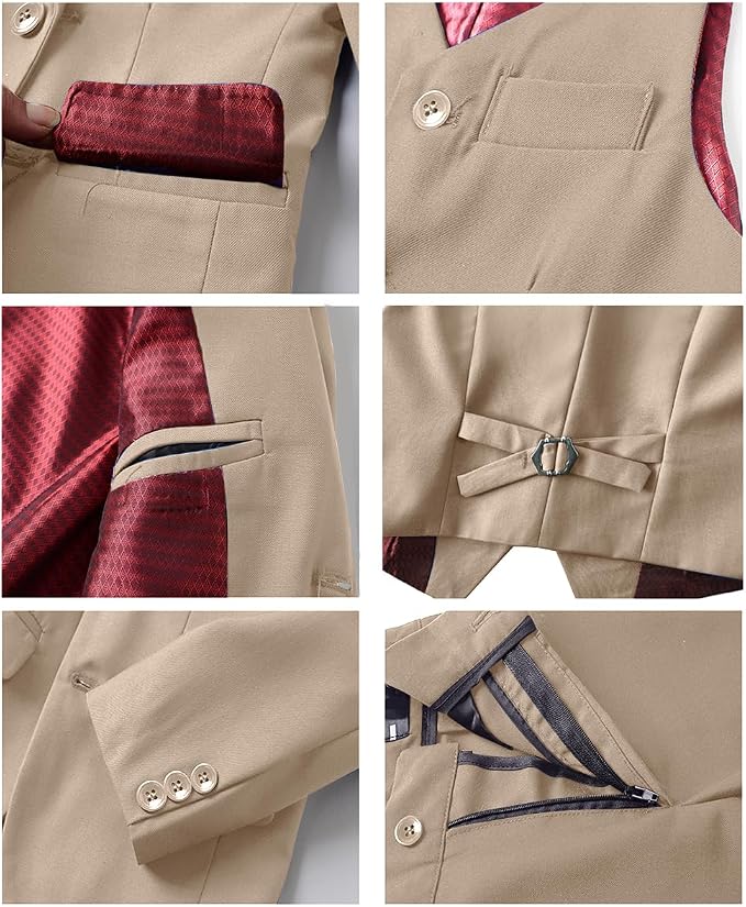 Boys Suit for Kids Tuxedo Suits for Wedding Formal Suit Set Toddler Boy Dress - Image 6