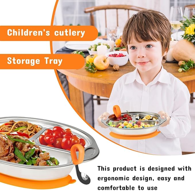 Stainless Steel Baby Suction Plates: Divided Plates - Image 6