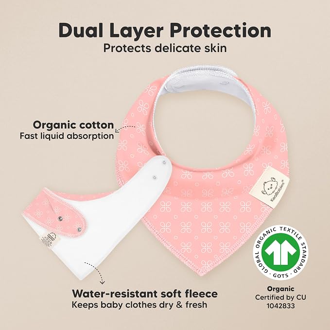 KeaBabies 8-Pack Organic Baby Bandana Bibs - Image 2
