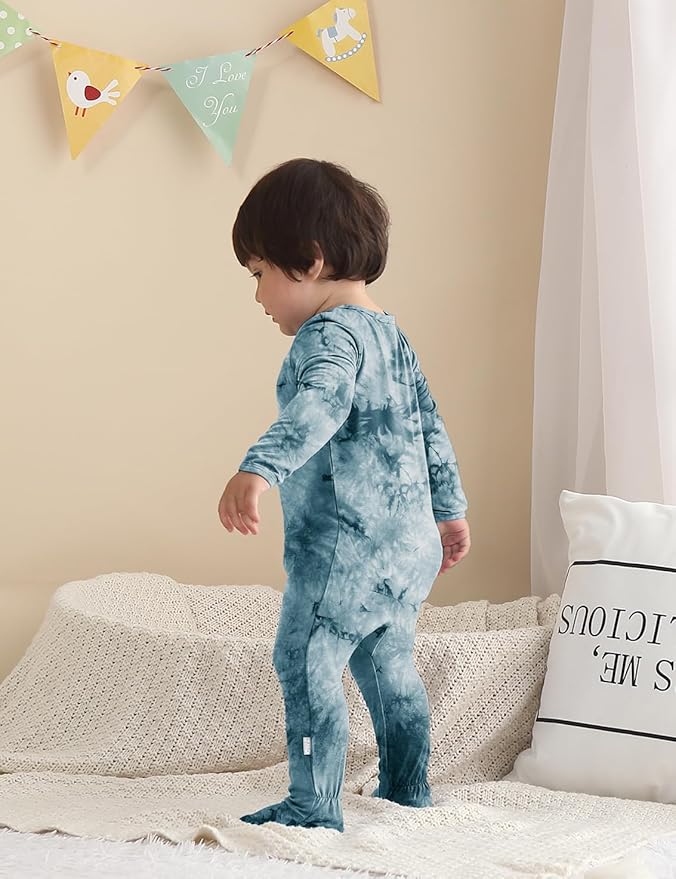Jimonda Baby Girls Boys Footed Pajamas, Rayon From Bamboo, 2 Way Zipper Long - Image 4