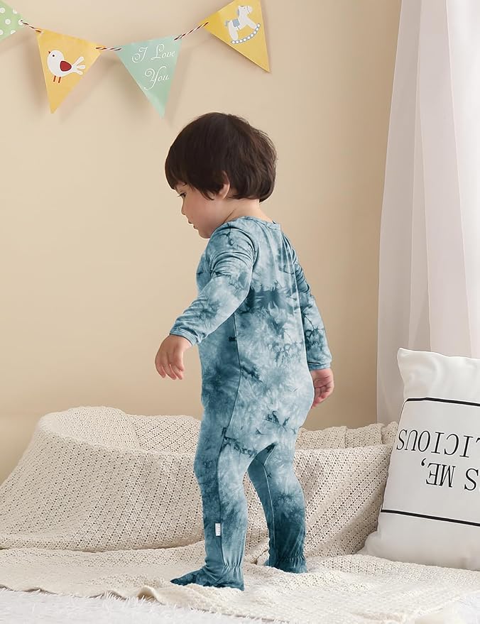 Jimonda Baby Girls Boys Footed Pajamas, Rayon From Bamboo, 2 Way Zipper Long - Image 4