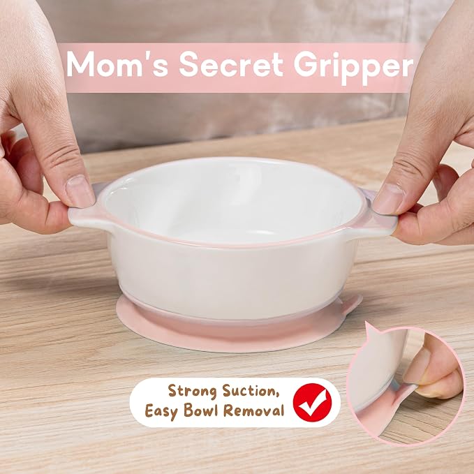 Ceramic Suction Bowl for Babies and Toddlers, Non-Slip Silicone Suction Cup - Image 4