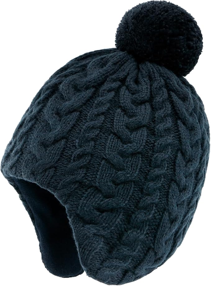 Duoyeree Kids Beanie Hat for Boys Girls Pom-pom Kint Hats Cozy Lining Winter by Duoyeree