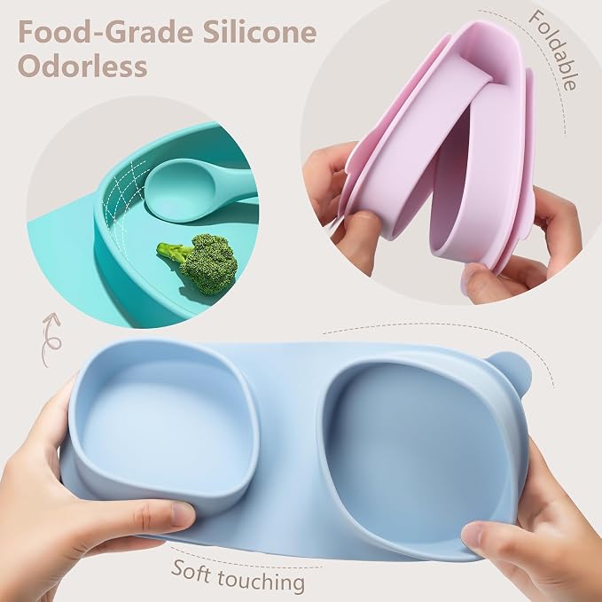 Silicone Foldable Novelty Dinner Plates, Suction Plates - Image 4