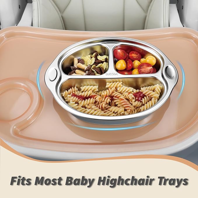 MR. CHOU Stainless Steel Baby Suction Plate, Divided Plates - Image 5