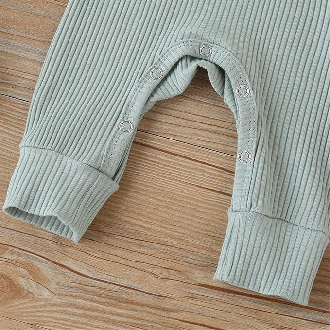Kuriozud Newborn Infant Unisex Baby Boy Girl Clothes Button Romper Jumpsuit - Image 6