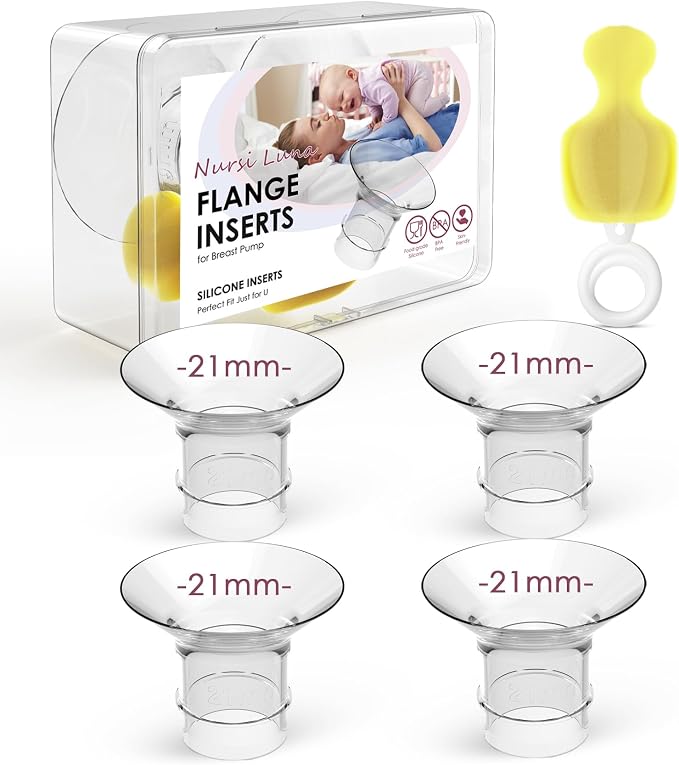 Flange Insert 15mm 4PCS for 24mm Flange/Shield, Flange Sizing Kit Silicone by NursiLuna