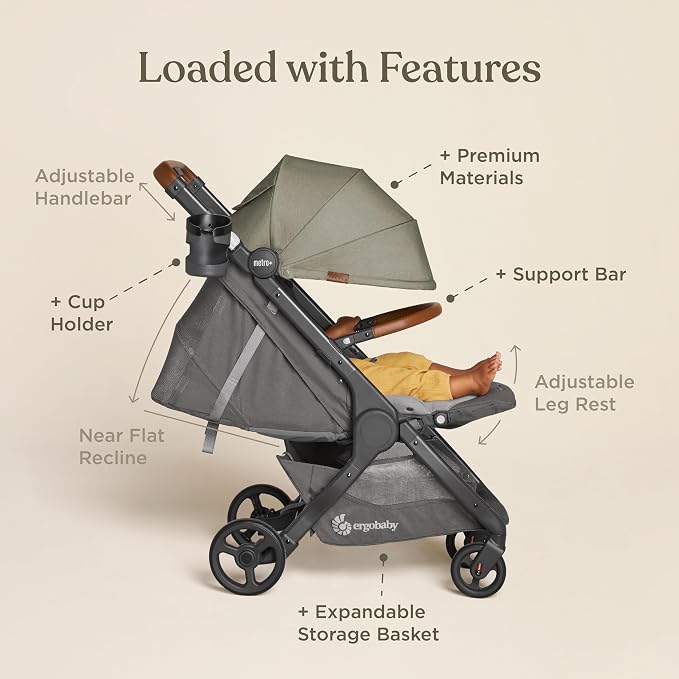 Ergobaby Metro+ Deluxe Compact Baby Stroller - Image 3