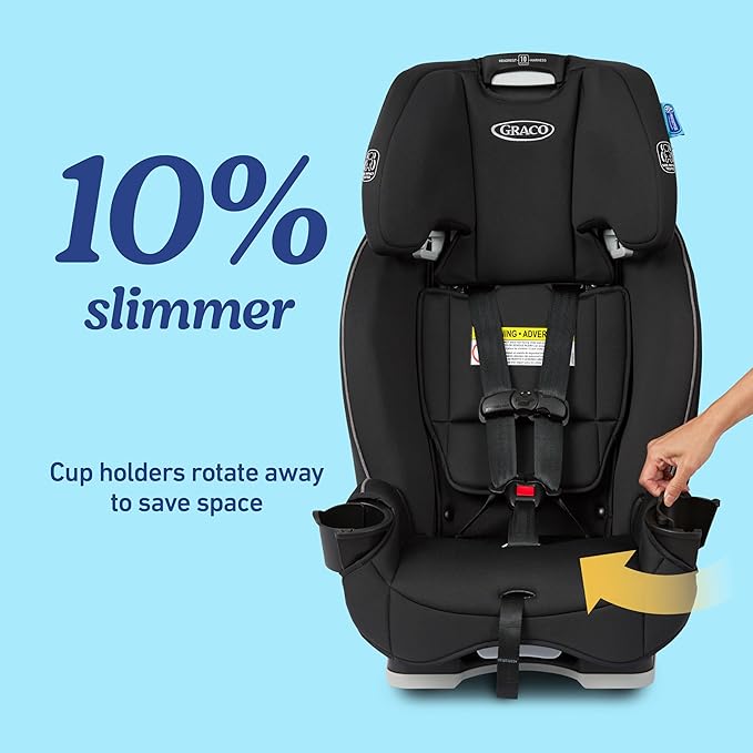 Graco Slimfit 3-in-1 Convertible Car Seat, Space Saving Design, Forward & - Image 4