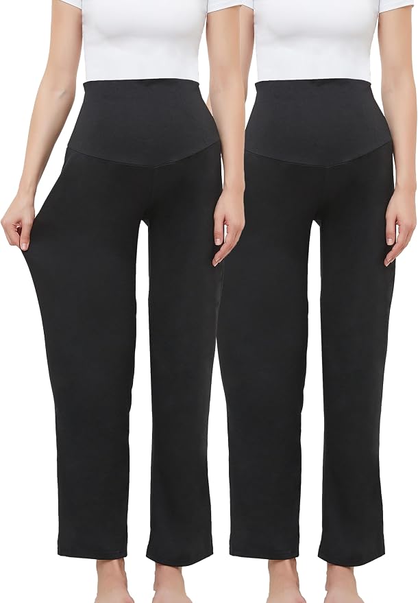 Women's Maternity Pants Casual Loose Wide/Straight Leg Comfy Palazzo Lounge - Image 3
