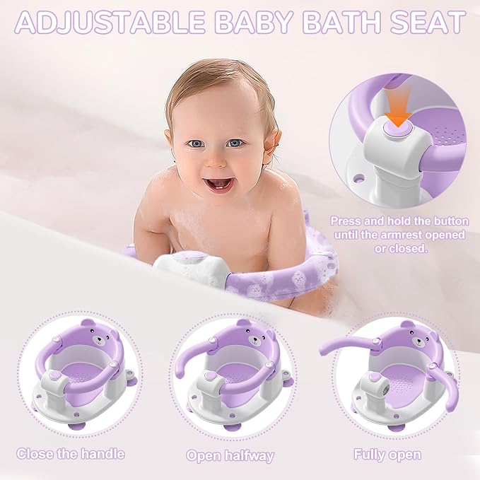 Baby Bath Seat for Babies 6 Months & up, Non-Slip Toddler Bath Seats for Babies - Image 5