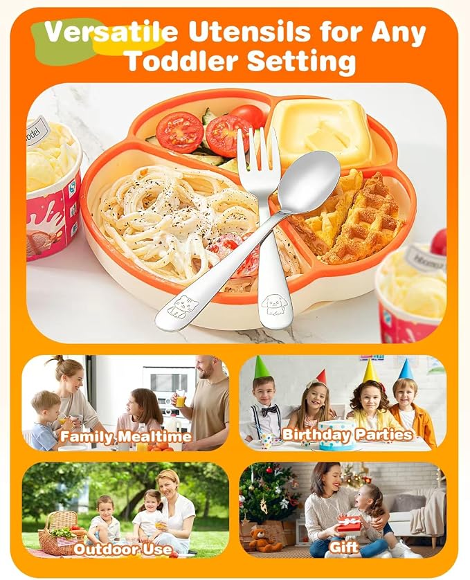 8-Piece Toddler Utensils Set, Food Grade Stainless Steel Kids Silverware Set - Image 7