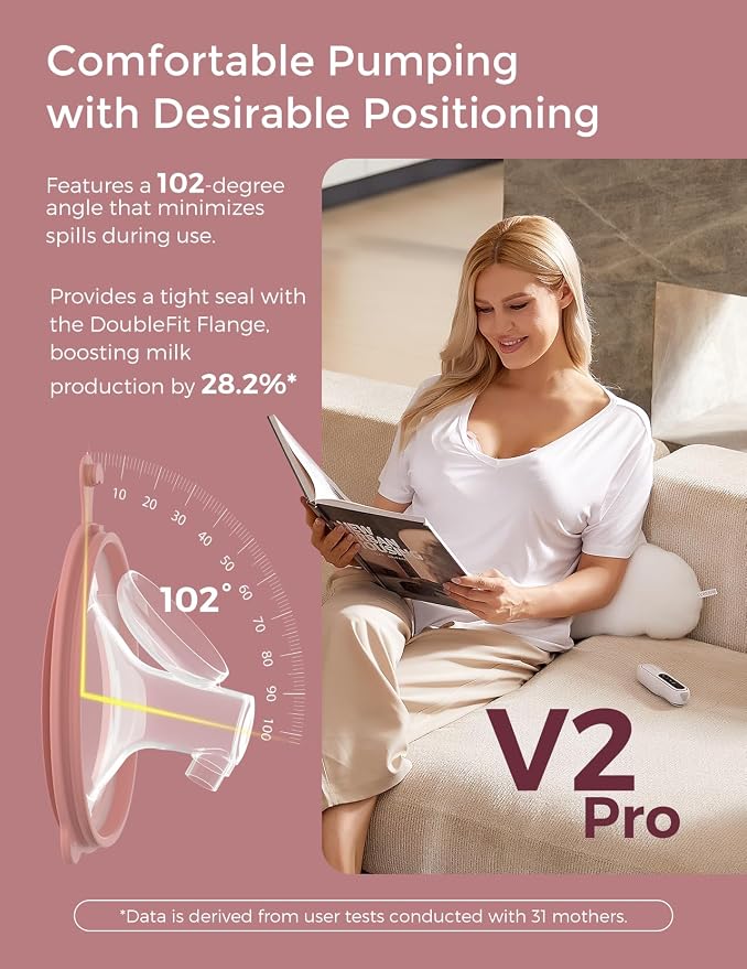 Momcozy Breast Pump V2 Pro Ultra-Lightweight, Hands-Free & Portable Wearable - Image 5