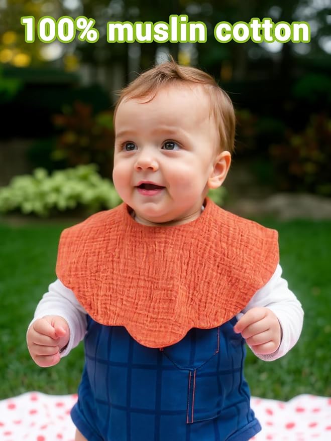 Baby Drool Bibs for Unisex Girls Boys 12 Pack Baby Muslin Bibs for Drooling and - Image 5
