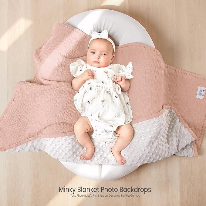 lulumoon Baby Blanket for Newborn Receiving: Minky Dot & Muslin Lightweight - Image 3