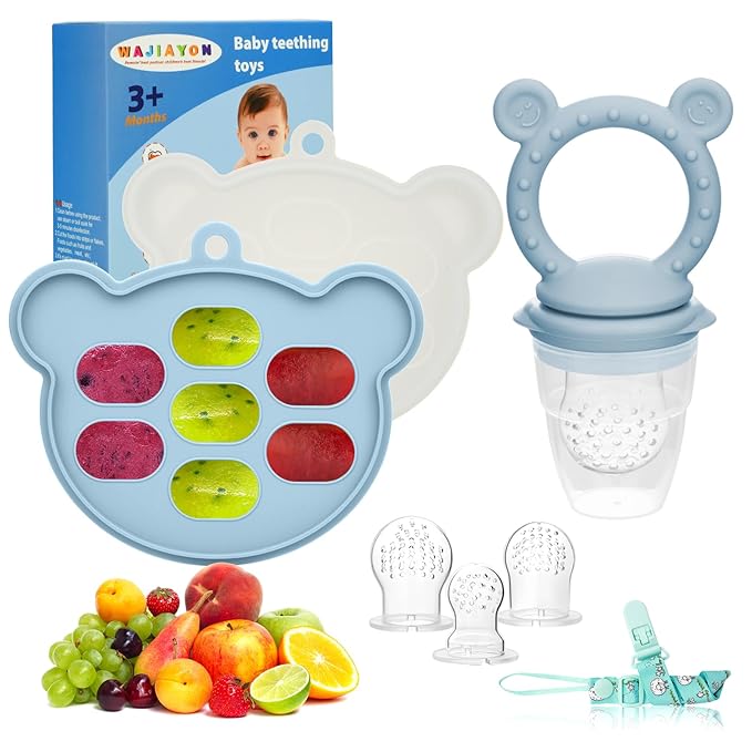 WAJIAYON Baby Breastmilk Popsicle Molds & Fruit Feeder, Baby Food Freezer Tray by WAJIAYON