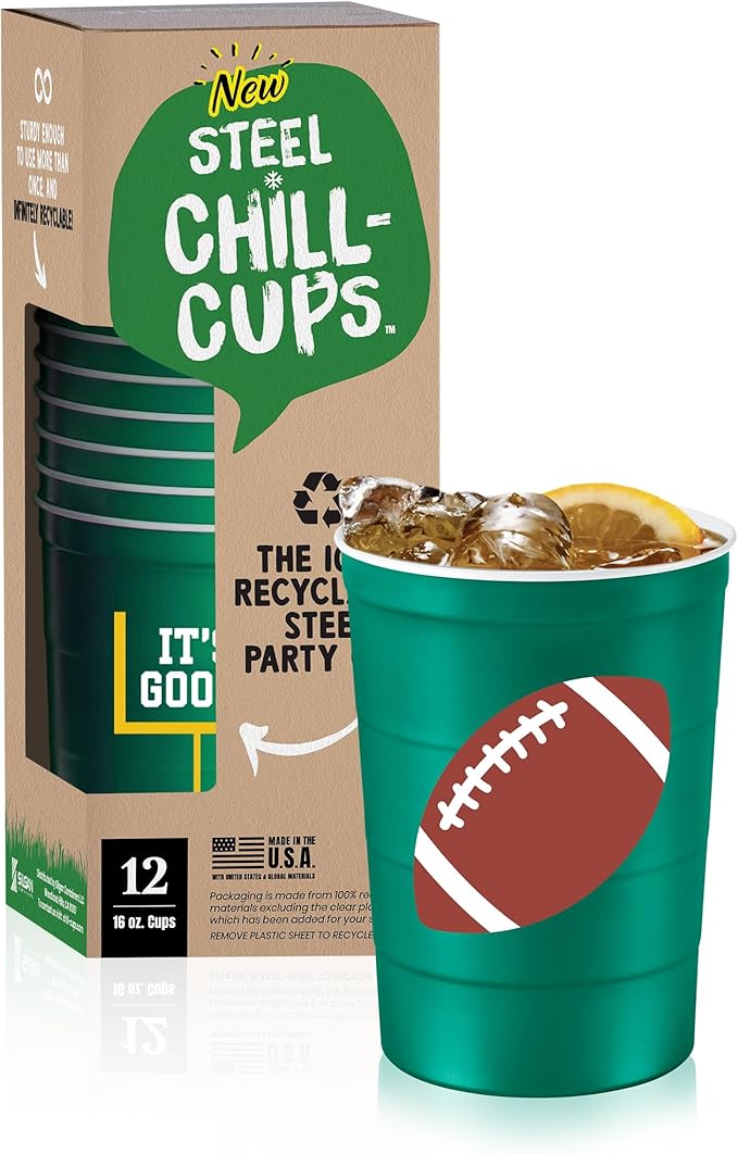 16 oz. Party Cup Football 'It's Good' Goal Post Design by SteelChillCups