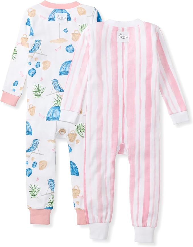 Burt's Bees Baby baby-girls Sleepers, 100% Organic Cotton, One-piece Zip Up - Image 2
