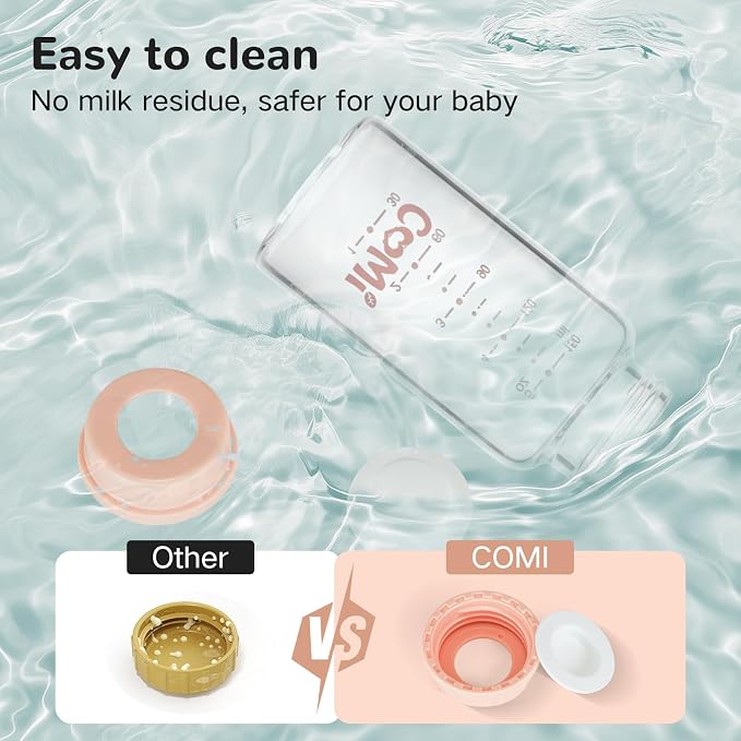 COMI Natural Glass Baby Bottle, Standard Neck Breastmilk Storage Bottle - Image 7