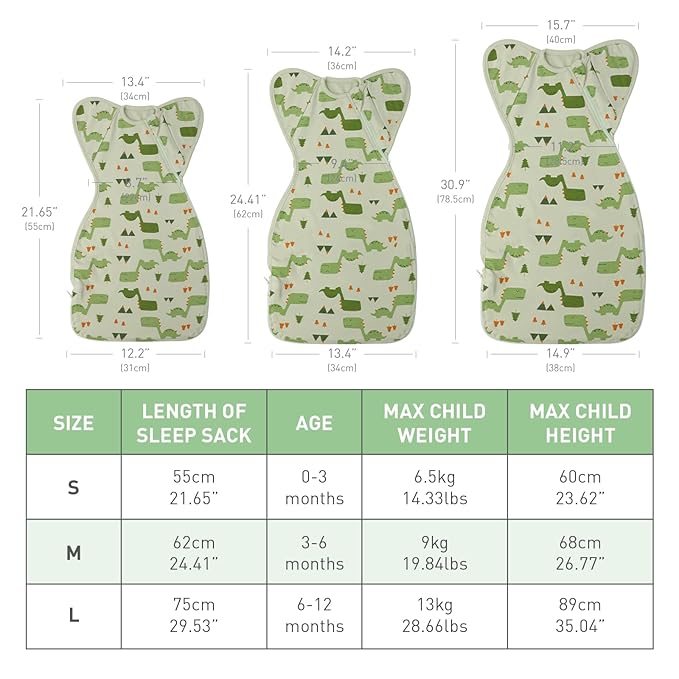 Premium Soft Cotton Swaddle Blanket Sleep Sack Arms Up 2 Packs 6-12 Months - Image 6